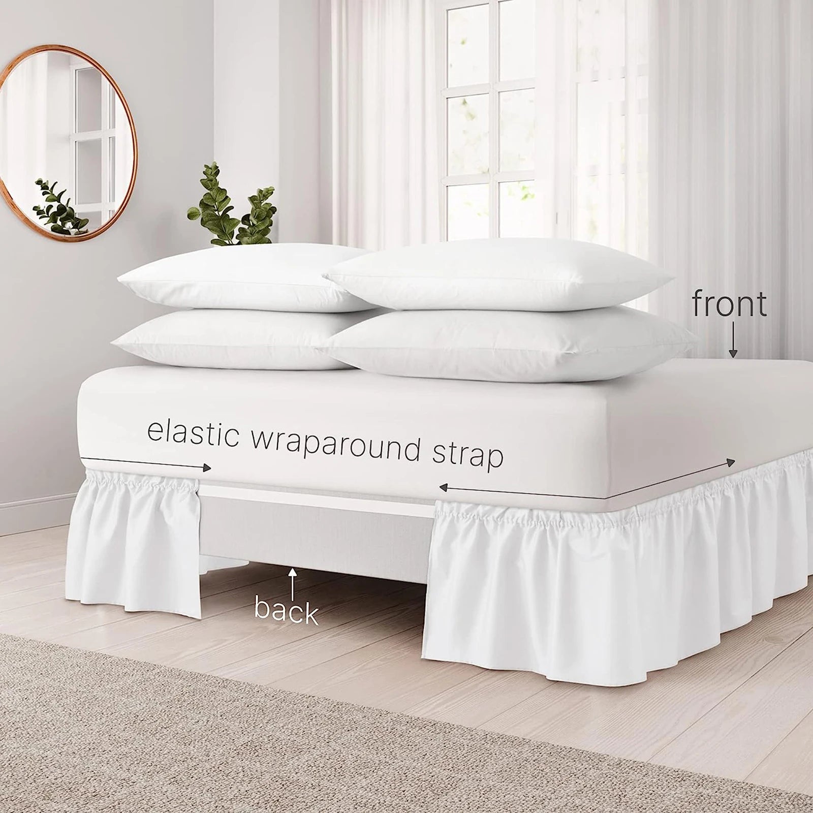 Elastic Bed Ruffle Skirt - Easy Setup & Soft Touch - Chic Cart