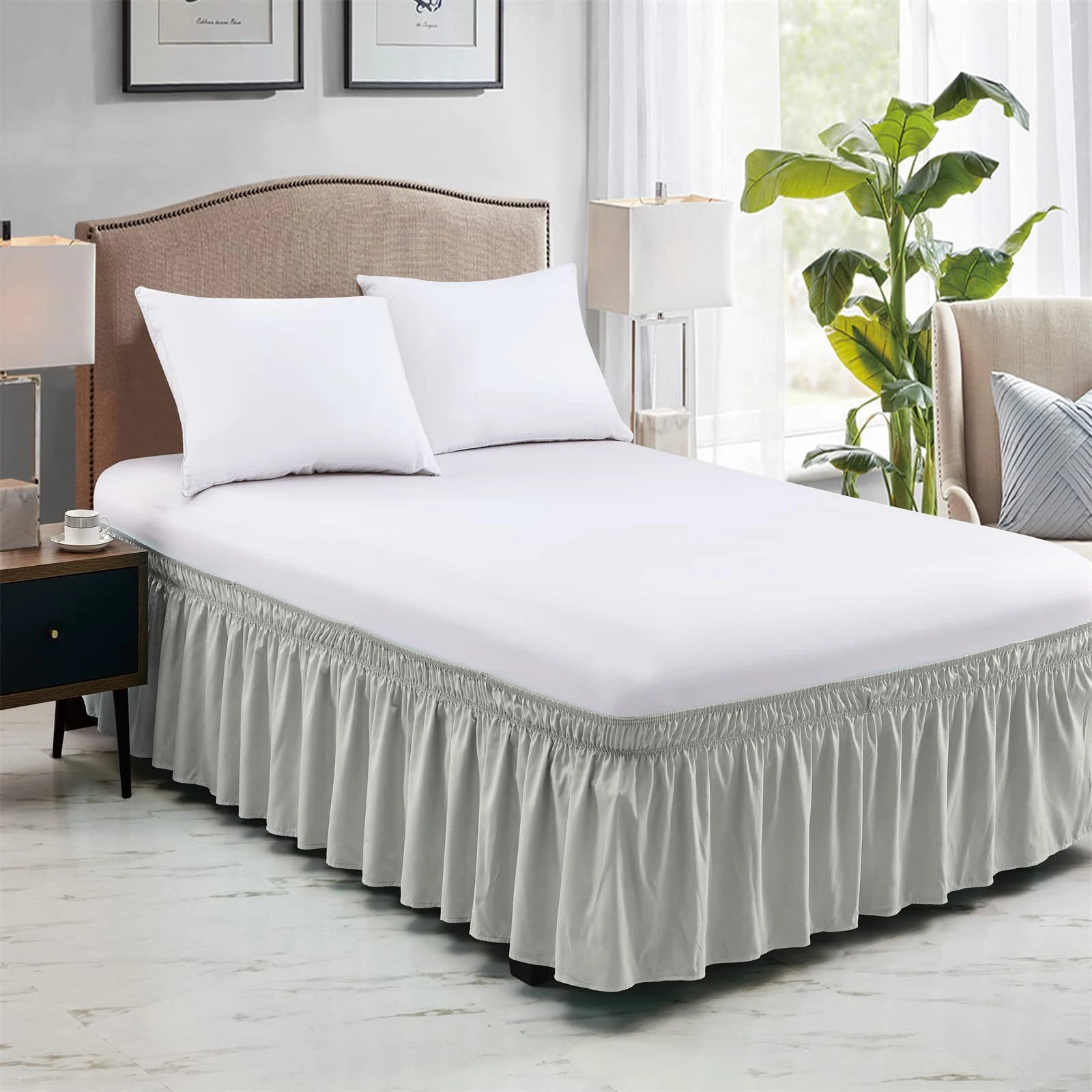 Elastic Bed Ruffle Skirt - Easy Setup & Soft Touch - Chic Cart