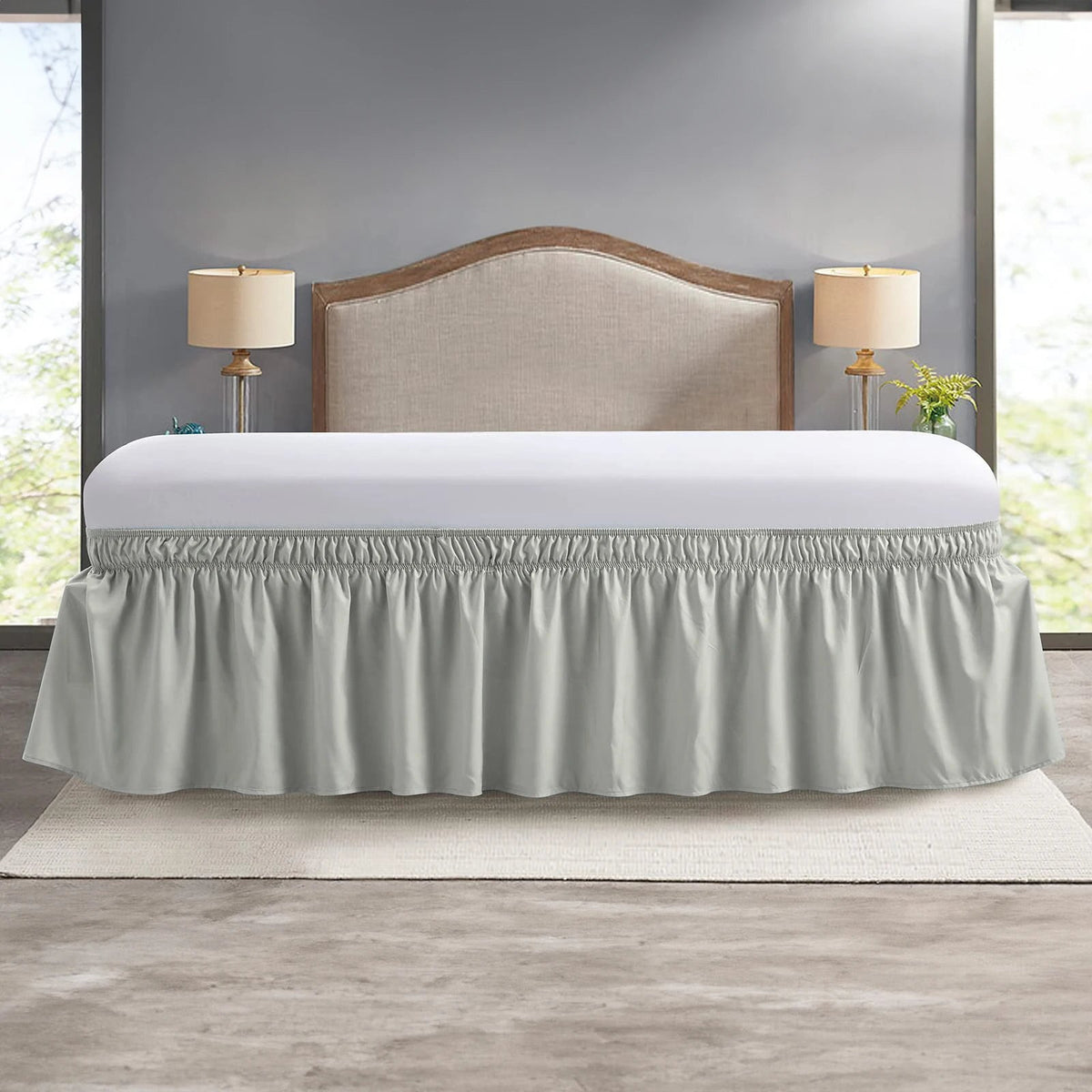 Elastic Bed Ruffle Skirt - Easy Setup & Soft Touch - Chic Cart