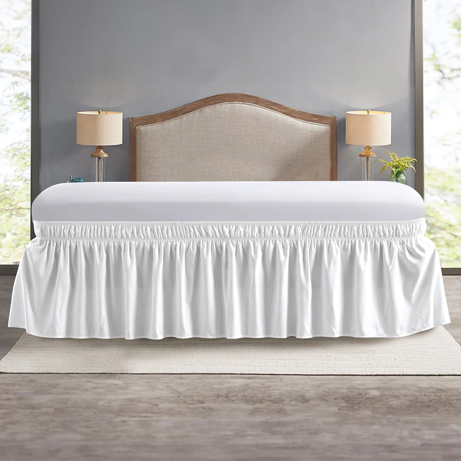 Elastic Bed Ruffle Skirt - Easy Setup & Soft Touch - Chic Cart