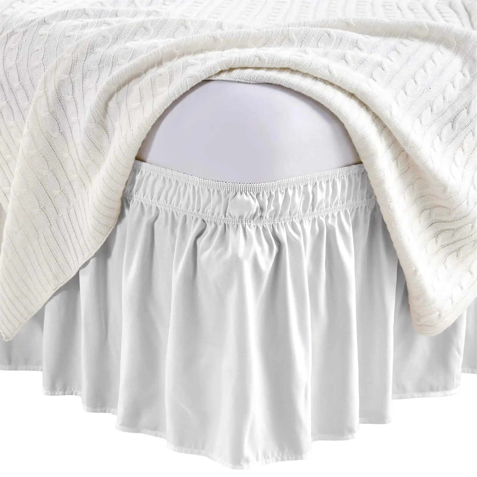 Elastic Bed Ruffle Skirt - Easy Setup & Soft Touch - Chic Cart