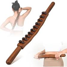 Guasha Wood Stick Tools Wooden Therapy Scraping Lymphatic Drainage Massager, Double Row 31 Beads Point Treatment Gua Sha Tools - Chic Cart