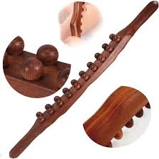 Guasha Wood Stick Tools Wooden Therapy Scraping Lymphatic Drainage Massager, Double Row 31 Beads Point Treatment Gua Sha Tools - Chic Cart