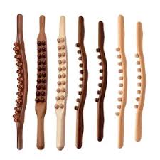 Guasha Wood Stick Tools Wooden Therapy Scraping Lymphatic Drainage Massager, Double Row 31 Beads Point Treatment Gua Sha Tools - Chic Cart