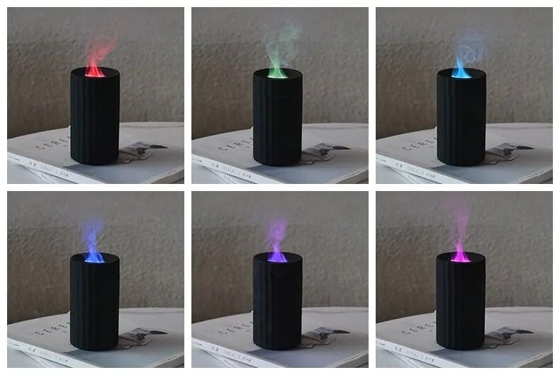 Air Humidifier With Flame Effect Essential Oil Diffuser Quiet Aroma Diffuser Home Fragrances Car Refresh - Chic Cart