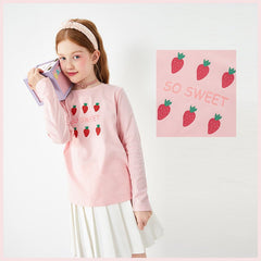 Children's Clothing Girls T-shirts Long - sleeved Girls Big Kids Sweet Cotton Bottoming Shirt - Chic Cart
