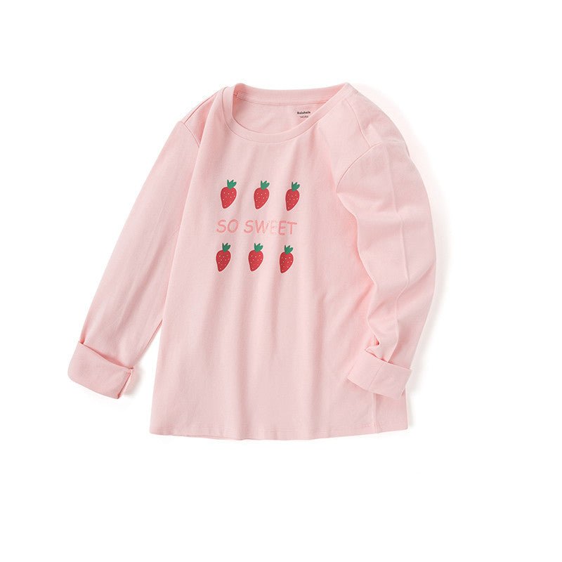 Children's Clothing Girls T-shirts Long - sleeved Girls Big Kids Sweet Cotton Bottoming Shirt - Chic Cart