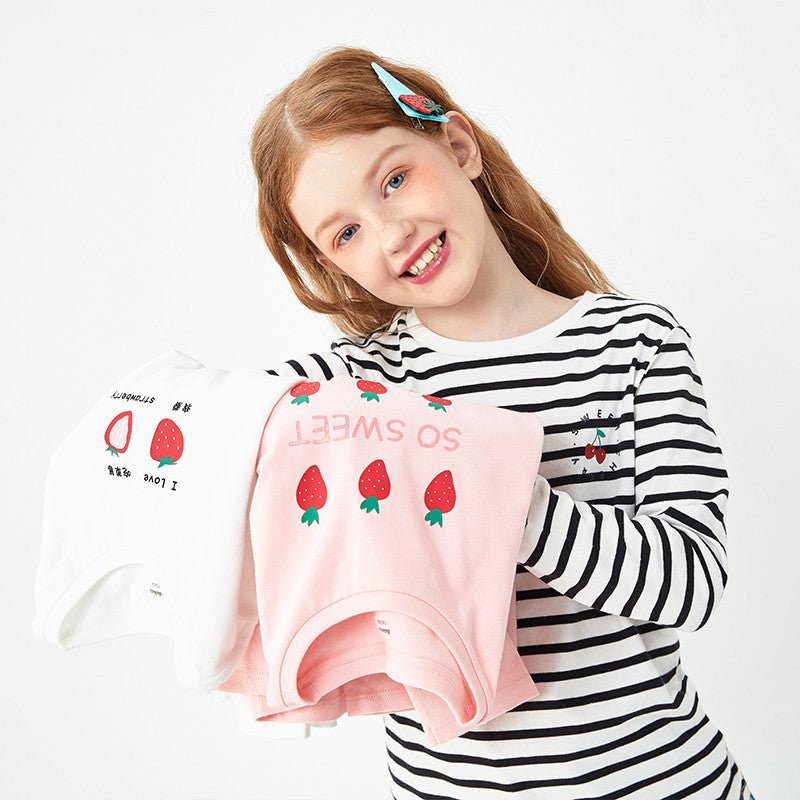 Children's Clothing Girls T-shirts Long - sleeved Girls Big Kids Sweet Cotton Bottoming Shirt - Chic Cart