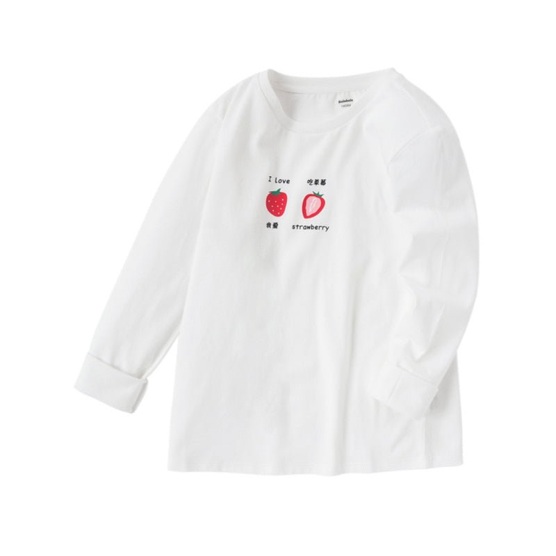 Children's Clothing Girls T-shirts Long - sleeved Girls Big Kids Sweet Cotton Bottoming Shirt - Chic Cart