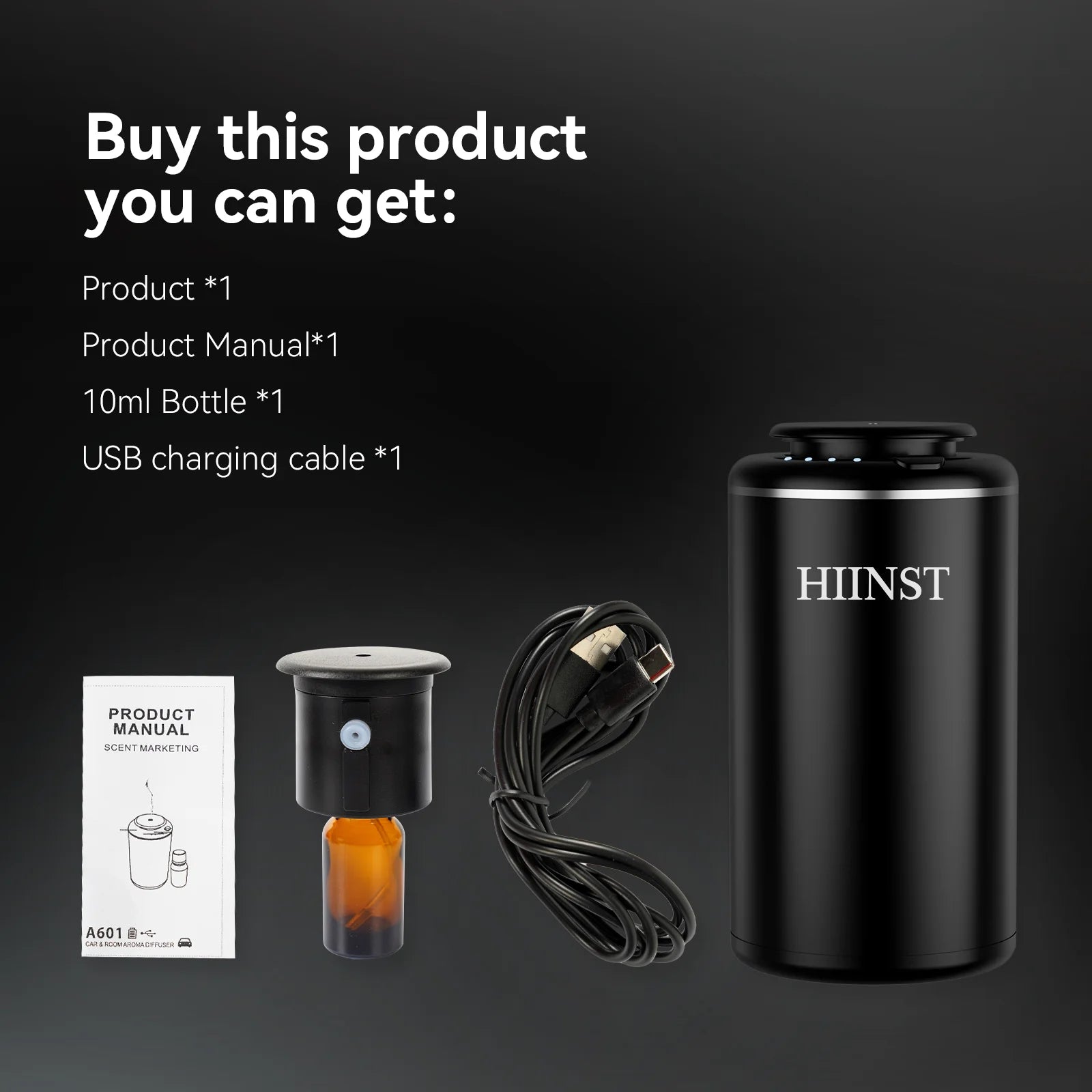 HIINST Luxury USB Rechargeable Aromatherapy Scent Car Perfume Air Freshener Essential Oil Fragrance Diffuser Smell Distributor - Chic Cart