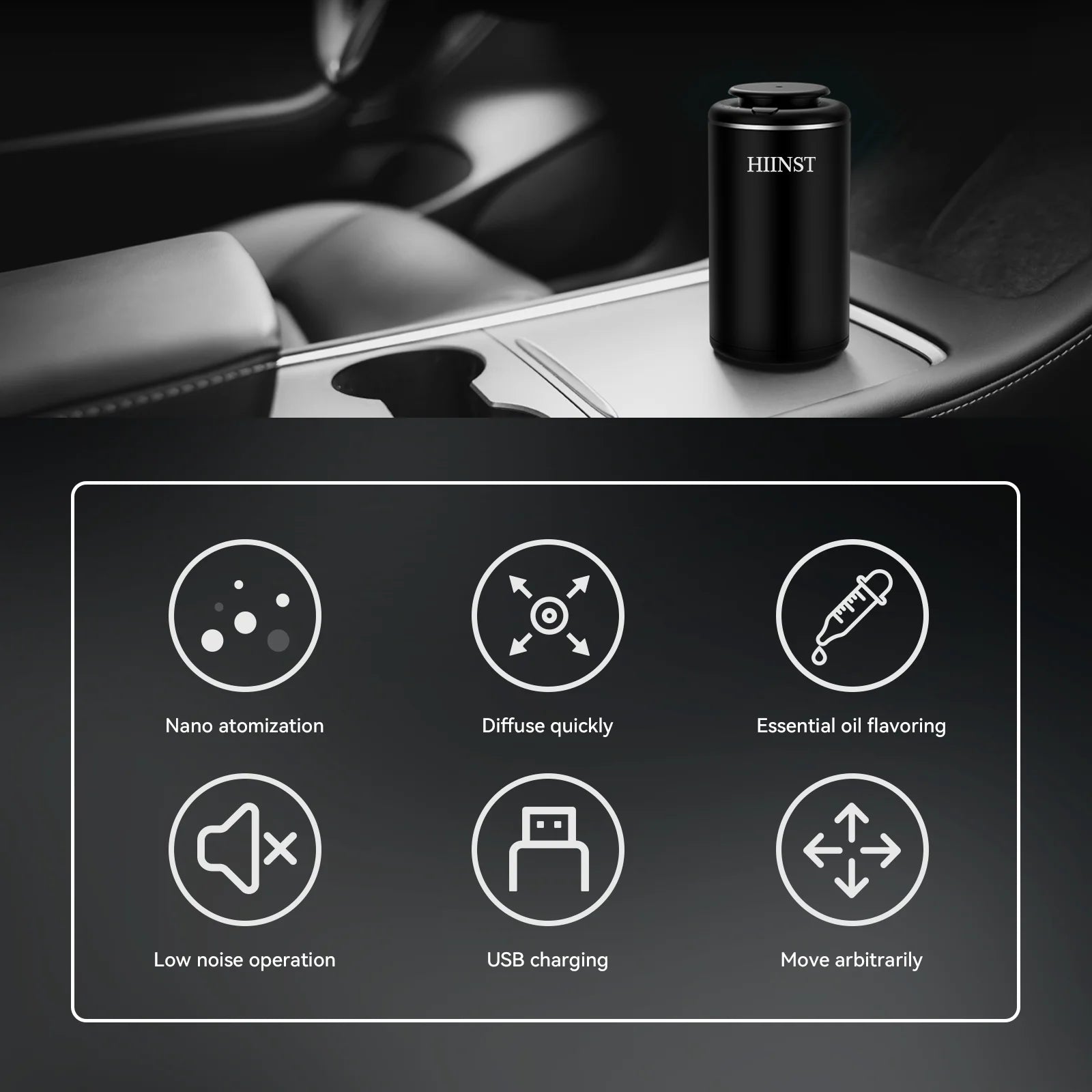 HIINST Luxury USB Rechargeable Aromatherapy Scent Car Perfume Air Freshener Essential Oil Fragrance Diffuser Smell Distributor - Chic Cart