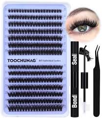 80D 100D DIY Lash clusters set 238PCS Fluffy false eyelashes Extensions Individual Lashes bond and seal Strong glue Kit make up - Chic Cart 