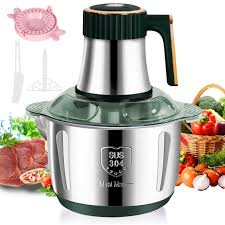 Electric Meat Grinder 304 Stainless Food Crusher Multifunction Vegetable Fruit Pepper Garlic Chopper Mincer Baby Food Blender - Chic Cart