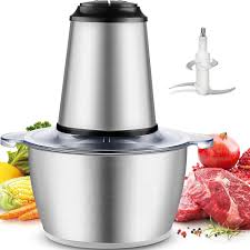 Electric Meat Grinder 304 Stainless Food Crusher Multifunction Vegetable Fruit Pepper Garlic Chopper Mincer Baby Food Blender - Chic Cart