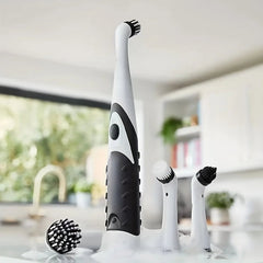 Cleaning brush Sonic Scrubber, Cleaning Tool With 4 Brushes Multifunctional Electric Cleaning Brush Cleaning Supplies - Chic Cart