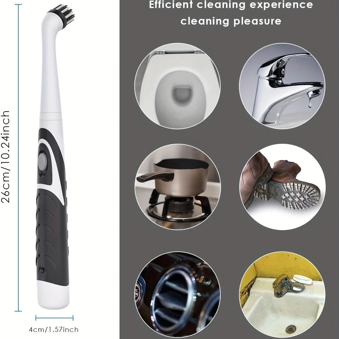 Cleaning brush Sonic Scrubber, Cleaning Tool With 4 Brushes Multifunctional Electric Cleaning Brush Cleaning Supplies - Chic Cart