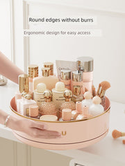 Rotate Cosmetics Storage Box Desktop Dresser Fancy Skincare Shelves Lipstick Perfume Storage Tray - Chic Cart