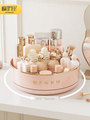Rotate Cosmetics Storage Box Desktop Dresser Fancy Skincare Shelves Lipstick Perfume Storage Tray - Chic Cart