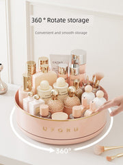 Rotate Cosmetics Storage Box Desktop Dresser Fancy Skincare Shelves Lipstick Perfume Storage Tray - Chic Cart