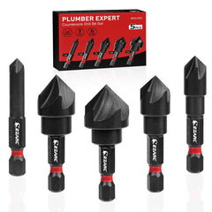 EZARC 5PCS Countersink Drill Bit Set for Metal, 1/4 Inch Hex Shank Countersunk Bits 82 Degree 5 Flute, 1/4” 3/8” 1/2” 5/8” 3 - Chic Cart