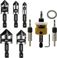 EZARC 5PCS Countersink Drill Bit Set for Metal, 1/4 Inch Hex Shank Countersunk Bits 82 Degree 5 Flute, 1/4” 3/8” 1/2” 5/8” 3 - Chic Cart