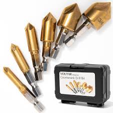 EZARC 5PCS Countersink Drill Bit Set for Metal, 1/4 Inch Hex Shank Countersunk Bits 82 Degree 5 Flute, 1/4” 3/8” 1/2” 5/8” 3 - Chic Cart