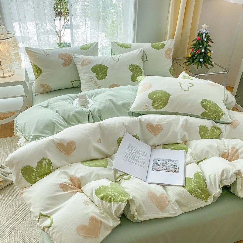 Floral Heart Duvet & Pillowcase Set - 3 Piece - Chic Cart