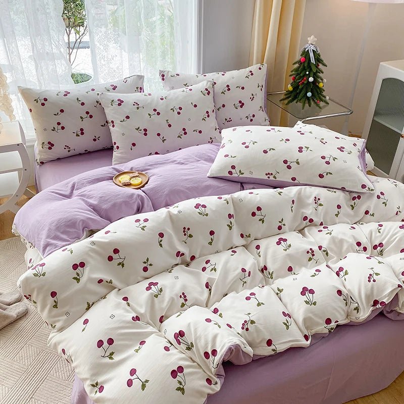 Floral Heart Duvet & Pillowcase Set - 3 Piece - Chic Cart