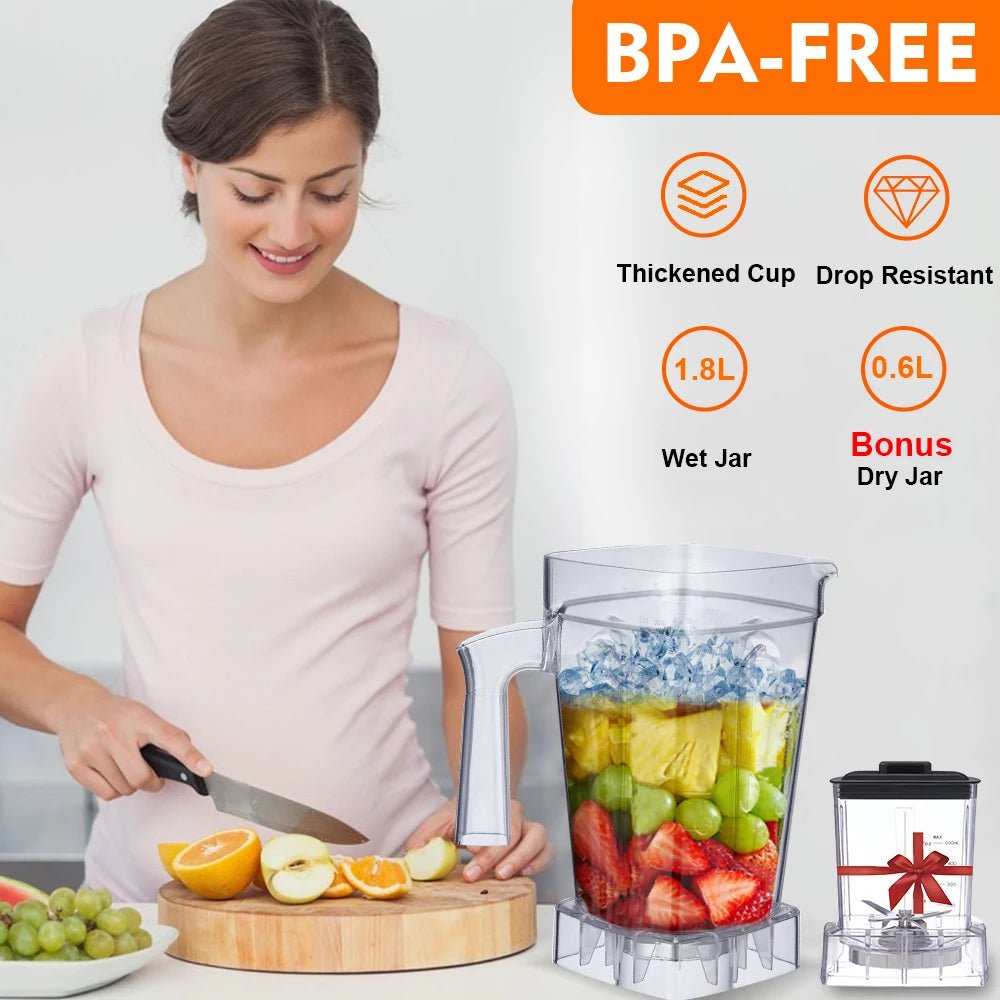 BioloMix Mini Pro 1800W High Power Smoothie Blender BPA Free 1.8L and 0.6L Dual Jar High Performance Kitchen Mixer Juicer - Chic Cart