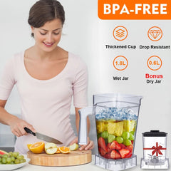 BioloMix Mini Pro 1800W High Power Smoothie Blender BPA Free 1.8L and 0.6L Dual Jar High Performance Kitchen Mixer Juicer - Chic Cart
