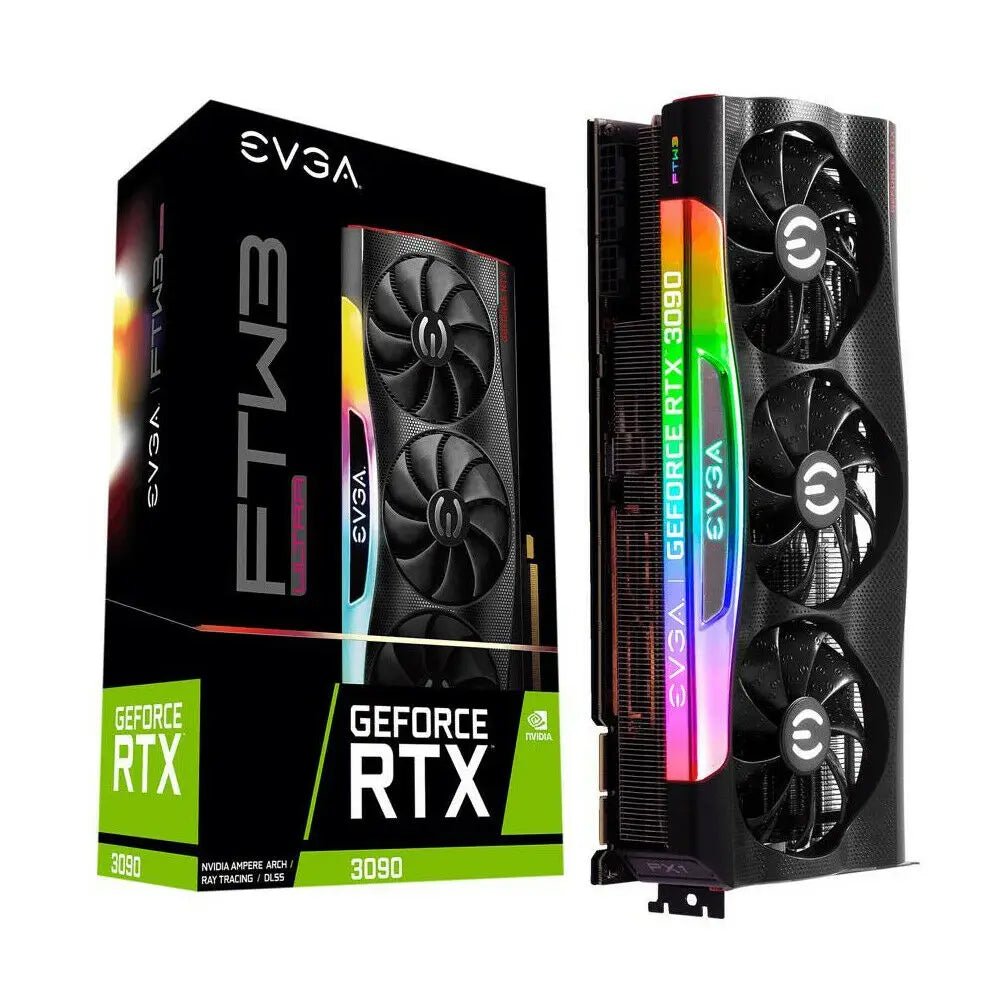 EVGA 24G - P5 - 3987 - KR GeForce RTX 3090 FTW3 Ultra 24GB GDDR6X Graphics Card - Chic Cart