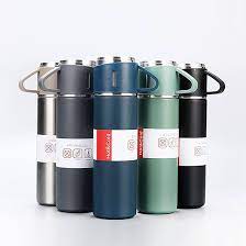 500ML 304 Stainless Steel Vacuum Insulated Bottle Gift Set Office Business Coffee Mug Stainless Steel Water Bottle with Straw