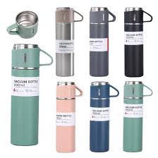 500ML 304 Stainless Steel Vacuum Insulated Bottle Gift Set Office Business Coffee Mug Stainless Steel Water Bottle with Straw