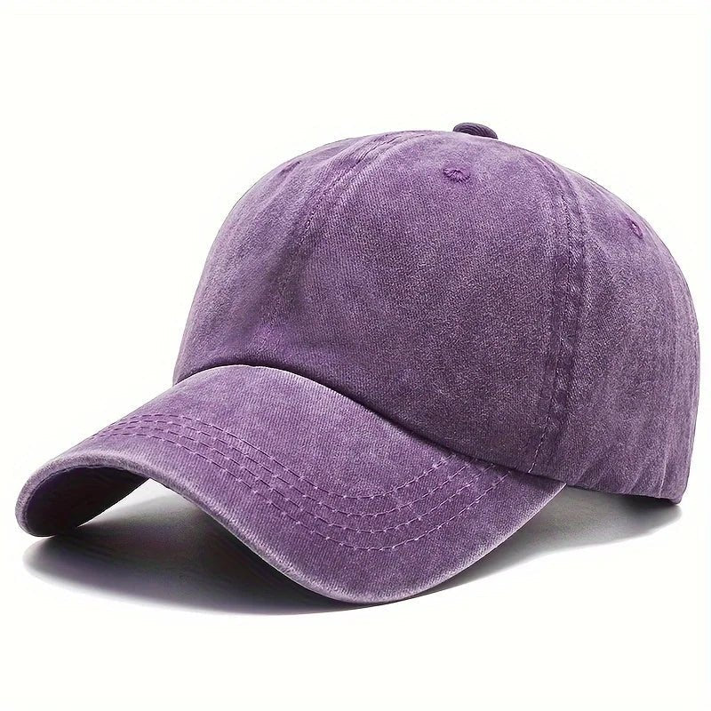 Men Women Unisex Baseball Cap Adjustable Solid Color Casual Hat Stretchy Fabric for Sports Secure Drawstring Closure Dad Hat - Chic Cart