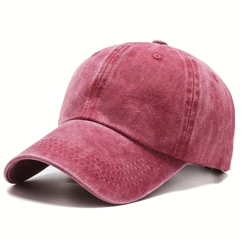Men Women Unisex Baseball Cap Adjustable Solid Color Casual Hat Stretchy Fabric for Sports Secure Drawstring Closure Dad Hat - Chic Cart