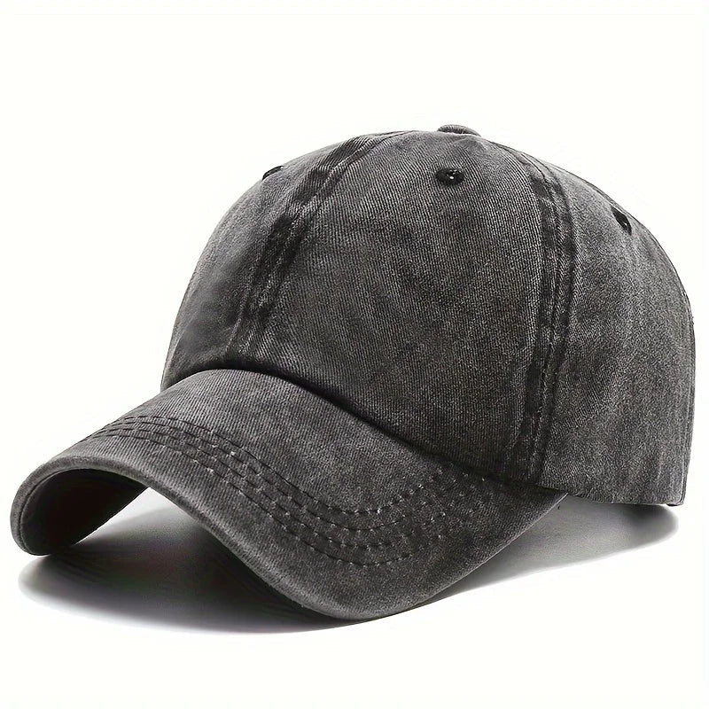 Men Women Unisex Baseball Cap Adjustable Solid Color Casual Hat Stretchy Fabric for Sports Secure Drawstring Closure Dad Hat - Chic Cart