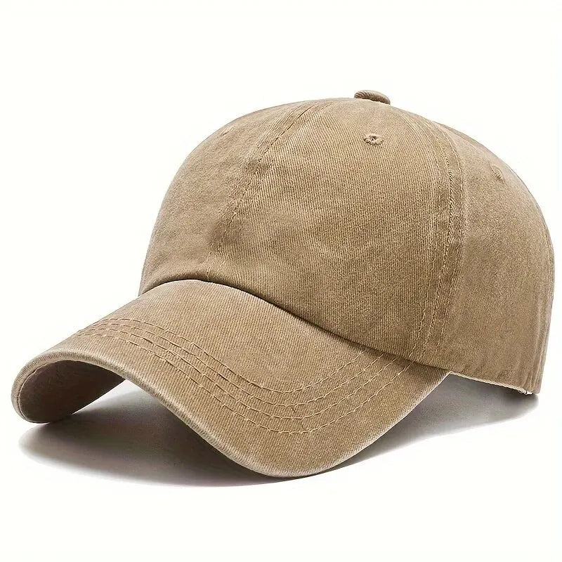 Men Women Unisex Baseball Cap Adjustable Solid Color Casual Hat Stretchy Fabric for Sports Secure Drawstring Closure Dad Hat - Chic Cart