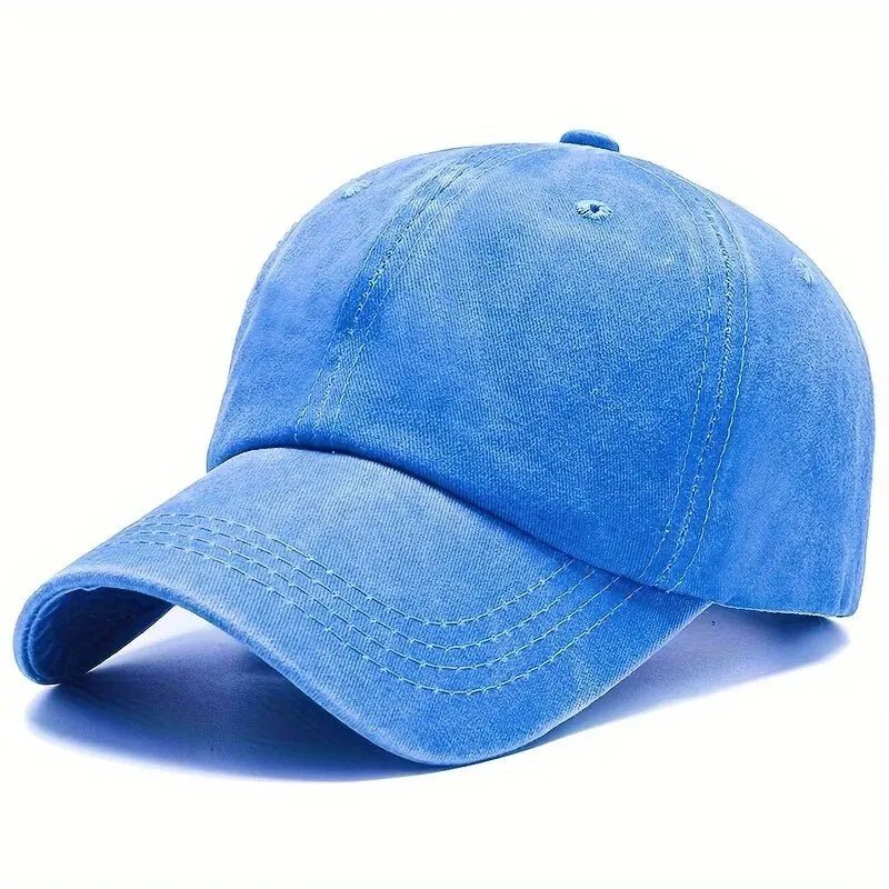 Men Women Unisex Baseball Cap Adjustable Solid Color Casual Hat Stretchy Fabric for Sports Secure Drawstring Closure Dad Hat - Chic Cart