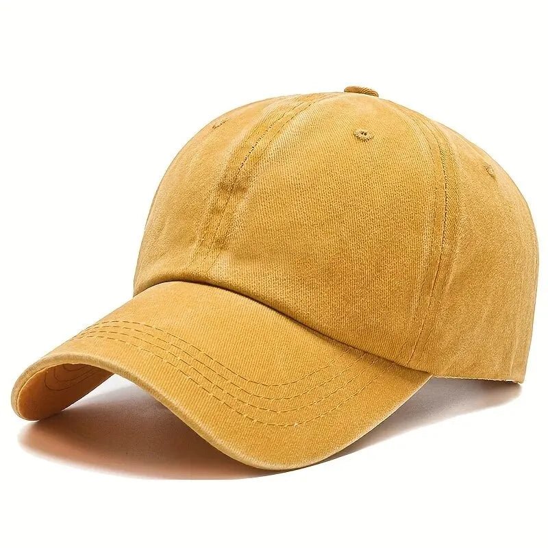Men Women Unisex Baseball Cap Adjustable Solid Color Casual Hat Stretchy Fabric for Sports Secure Drawstring Closure Dad Hat - Chic Cart
