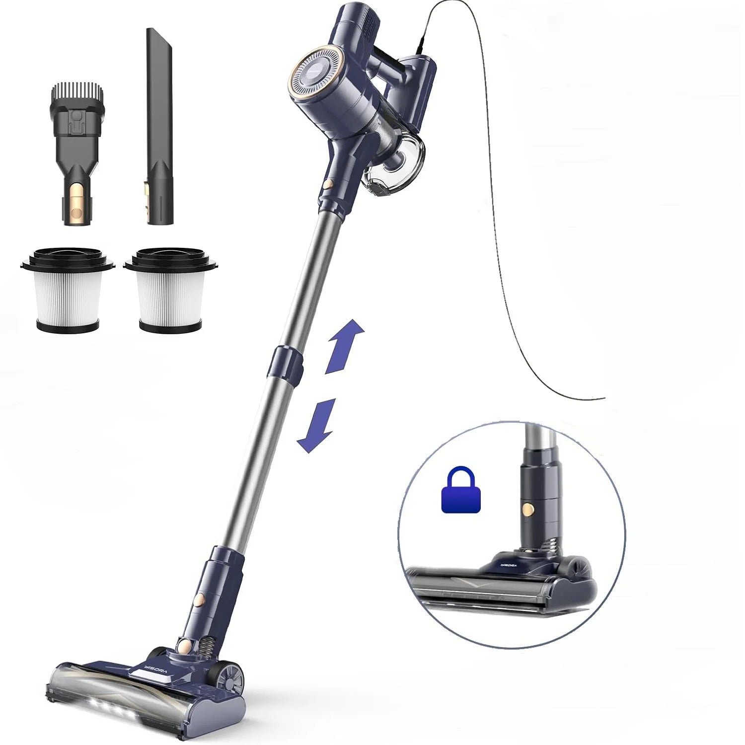 I8 Corded Vacuum Cleaner, 600W 23KPa Stick Vacuum, Free - Stand 6 in 1 Powerful Lightweight Handheld Vacuum for Hard Floor Carpet - Chic Cart