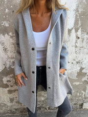 Casual Hooded Single - Breasted Cardigan Fashion Loose Solid Color Jacket Spring And Autumn Women's Clothing - Chic Cart
