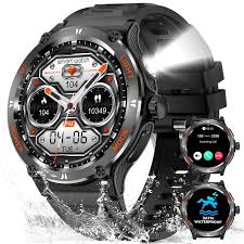 EIGIIS Smart Watch 3ATM Waterproof 1.53" KT76 Men Sport With Compass And LED Flashlight Heart Rate Sleep Analysis Bluetooth Call - Chic Cart 