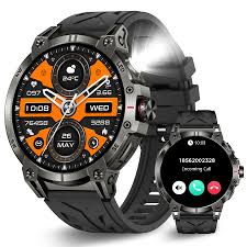 EIGIIS Smart Watch 3ATM Waterproof 1.53" KT76 Men Sport With Compass And LED Flashlight Heart Rate Sleep Analysis Bluetooth Call - Chic Cart 