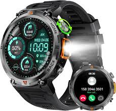 EIGIIS Smart Watch 3ATM Waterproof 1.53" KT76 Men Sport With Compass And LED Flashlight Heart Rate Sleep Analysis Bluetooth Call - Chic Cart 