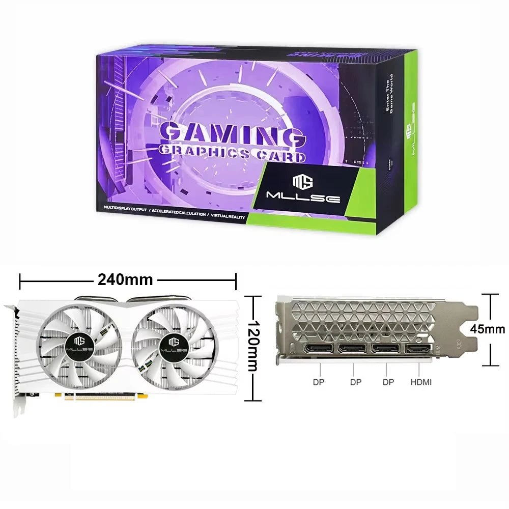 MLLSE AMD RX 580 8GB 2048SP Gaming Graphics Card GDDR5 256Bit PCI - E 3.0 ×16 8Pin Radeon GPU Rx 580 Video Card Placa De Video - Chic Cart