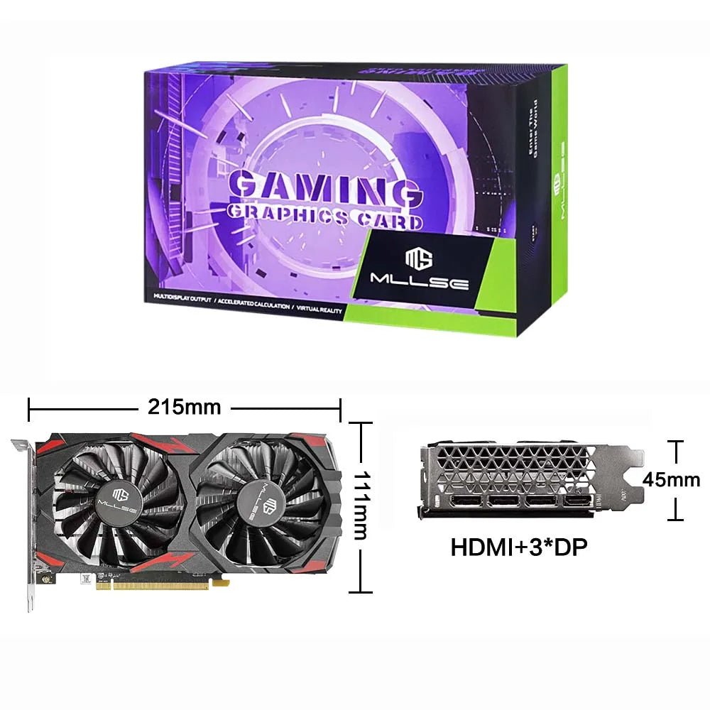 MLLSE AMD RX 580 8GB 2048SP Gaming Graphics Card GDDR5 256Bit PCI - E 3.0 ×16 8Pin Radeon GPU Rx 580 Video Card Placa De Video - Chic Cart