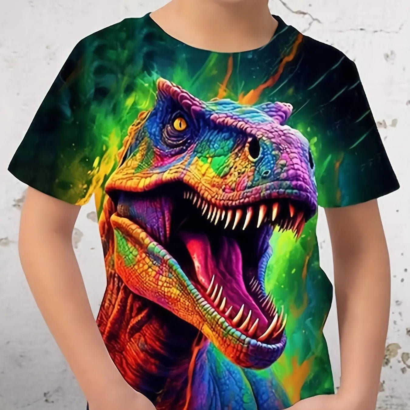 Children's Clothing Boys Tshirt Short Sleeve Child T-Shirt 3D Dinosaur Print Casual Kids Summer Clothes Girls Clothes Tops Tee - Chic Cart