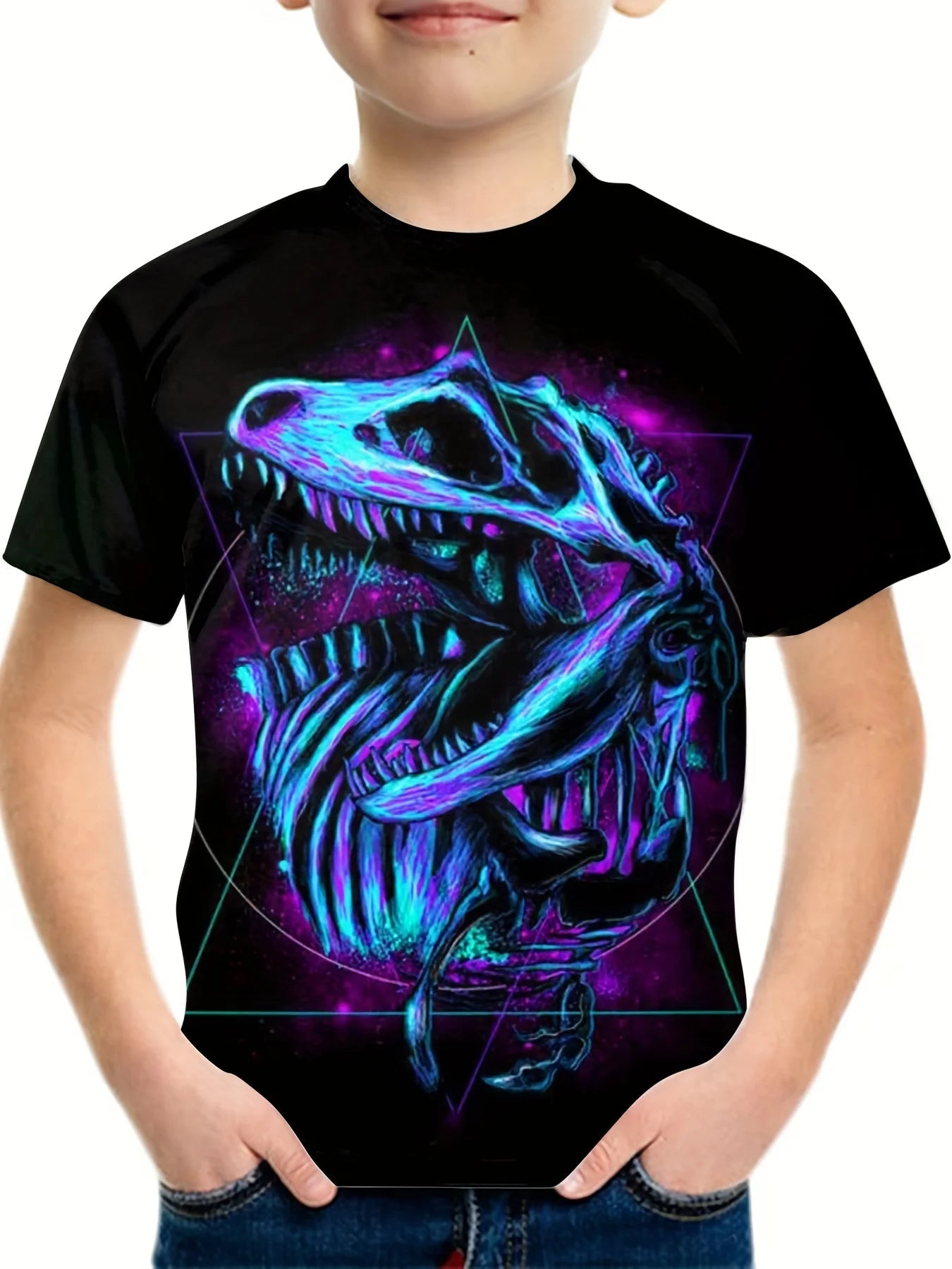 Children's Clothing Boys Tshirt Short Sleeve Child T-Shirt 3D Dinosaur Print Casual Kids Summer Clothes Girls Clothes Tops Tee - Chic Cart