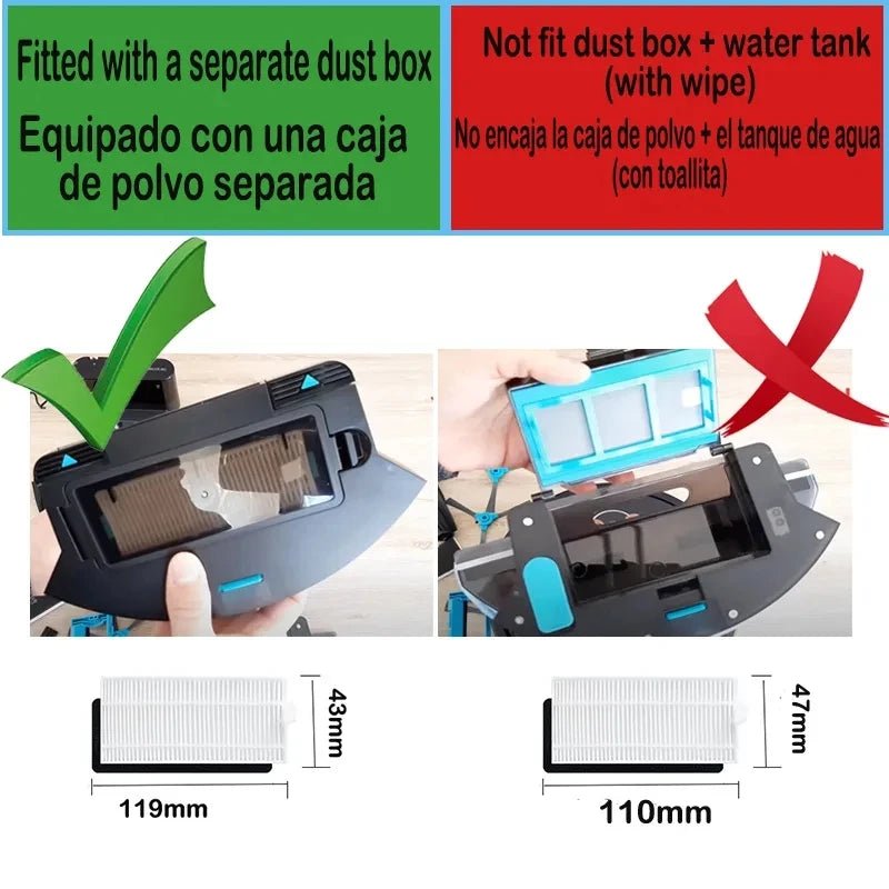 Hepa Filter Mop Cloth Rags Replacement For Cecotec Conga 1090 1790 Titanium Ultra Robot Vacuum Cleaner Roller Side Brush Cover - Chic Cart