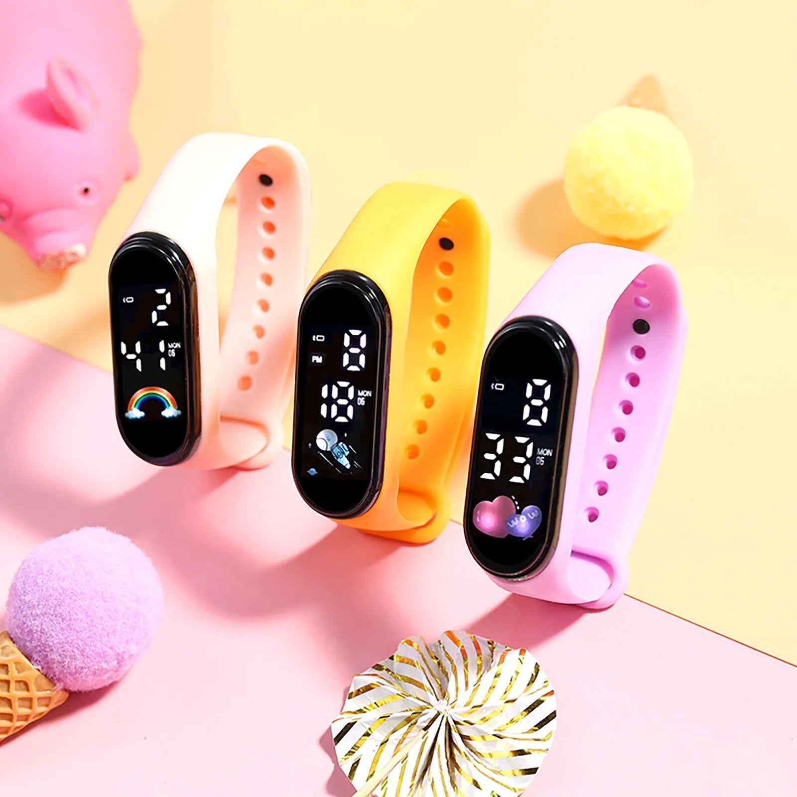 Kawaii Smart Watch For Kids Fashion Outdoor Waterproof Sports Kids' Watches Boy Girls Digital Watches Silicone montre enfant - Chic Cart